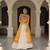 Bandhani Print Faux Georgette Kurti with Kora Cotton Frill Lehenga Set