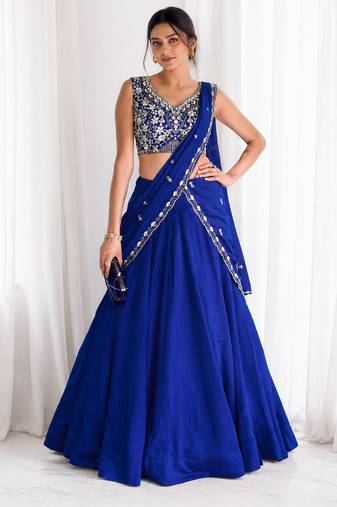 P.C. Kashmiri Lehenga Choli with Sequins Embroidery Work & Dupatta