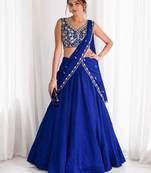 P.C. Kashmiri Lehenga Choli with Sequins Embroidery Work & Dupatta