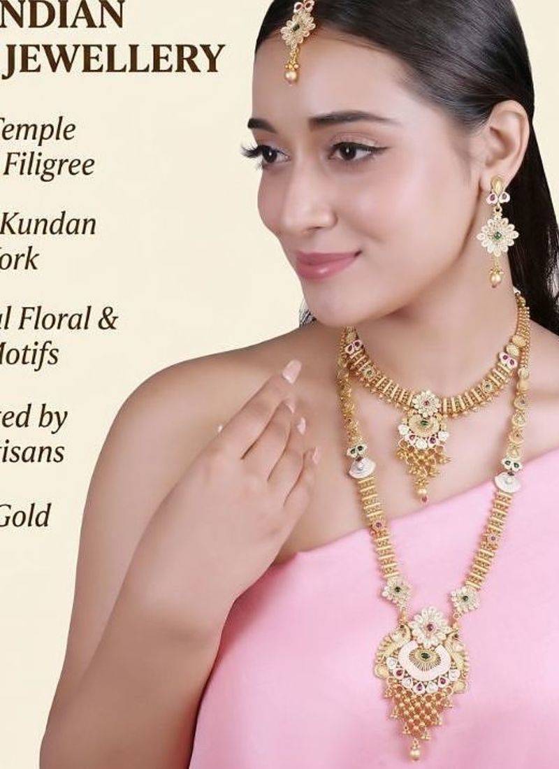  copper Combo temple rajwadi style jewellery set