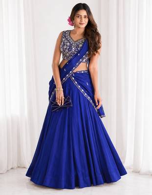 P.C. Kashmiri Lehenga Choli with Sequins Embroidery Work & Dupatta 2