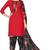 Red patiyala red floral printed crepe unstitched patiala salwar suit dress material with chiffon dupatta
