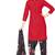 Red patiyala red floral printed crepe unstitched patiala salwar suit dress material with chiffon dupatta