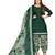 Bottle green floral printed crepe unstitched patiala salwar suit dress material with chiffon dupatta