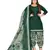 Bottle green floral printed crepe unstitched patiala salwar suit dress material with chiffon dupatta