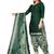 Bottle green floral printed crepe unstitched patiala salwar suit dress material with chiffon dupatta