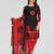 Bandhej black & red bandhani printed crepe unstitched patiala salwar suit dress material with chiffon dupatta