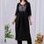 Black embroidered mul cotton kurta pant dupatta set | handwork & floral embroidery