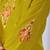 Lime green embroidered roman fabric kurta pant dupatta set