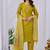 Lime green embroidered roman fabric kurta pant dupatta set