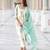 Ivory & Sea Green Floral Block Print Anarkali Kurta Set