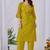 Lime green embroidered roman fabric kurta pant dupatta set