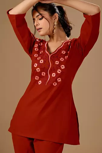 Rust cotton flex co-ord set