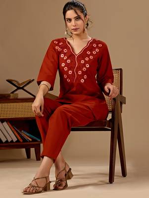 Rust cotton flex co-ord set 6