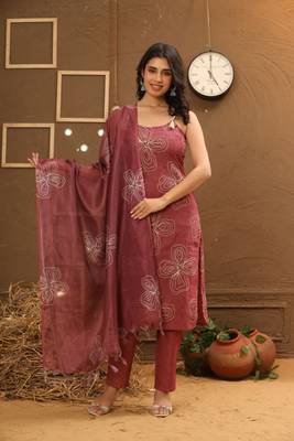 Lin-Cotton Embroidered Suit Set 1