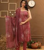 Lin-Cotton Embroidered Suit Set