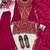 Rani pink vichitra silk embroidered kurti palazzo set with dupatta