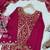 Rani pink vichitra silk embroidered kurti palazzo set with dupatta