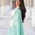 Ivory & Sea Green Floral Block Print Anarkali Kurta Set