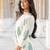 Ivory & Sea Green Floral Block Print Anarkali Kurta Set