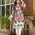 Abstract Floral Printed Embroidered Straight Fit Kurta with Dhoti Pant - Multi