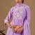 Purple embroidered mul cotton kurta pant dupatta set