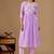 Purple embroidered mul cotton kurta pant dupatta set