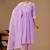 Purple embroidered mul cotton kurta pant dupatta set
