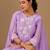 Purple embroidered mul cotton kurta pant dupatta set