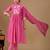Pink embroidered mul cotton kurta pant dupatta set