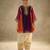 Wine embroidered chinon ethnic kurta pant set