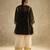 Black embroidered chinon ethnic kurta pant set