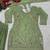 Green natural crepe embroidered sharara suit set with dupatta
