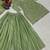Green natural crepe embroidered sharara suit set with dupatta