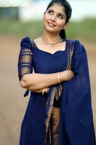 Blue jacquard weaving kanchi cotton straight kurta dupatta set