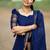 Blue jacquard weaving kanchi cotton straight kurta dupatta set