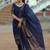 Blue jacquard weaving kanchi cotton straight kurta dupatta set