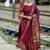 Maroon jacquard weaving kanchi cotton straight kurta dupatta set