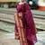 Maroon jacquard weaving kanchi cotton straight kurta dupatta set
