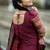 Maroon jacquard weaving kanchi cotton straight kurta dupatta set