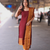 Maroon jacquard weaving kanchi cotton straight kurta dupatta set