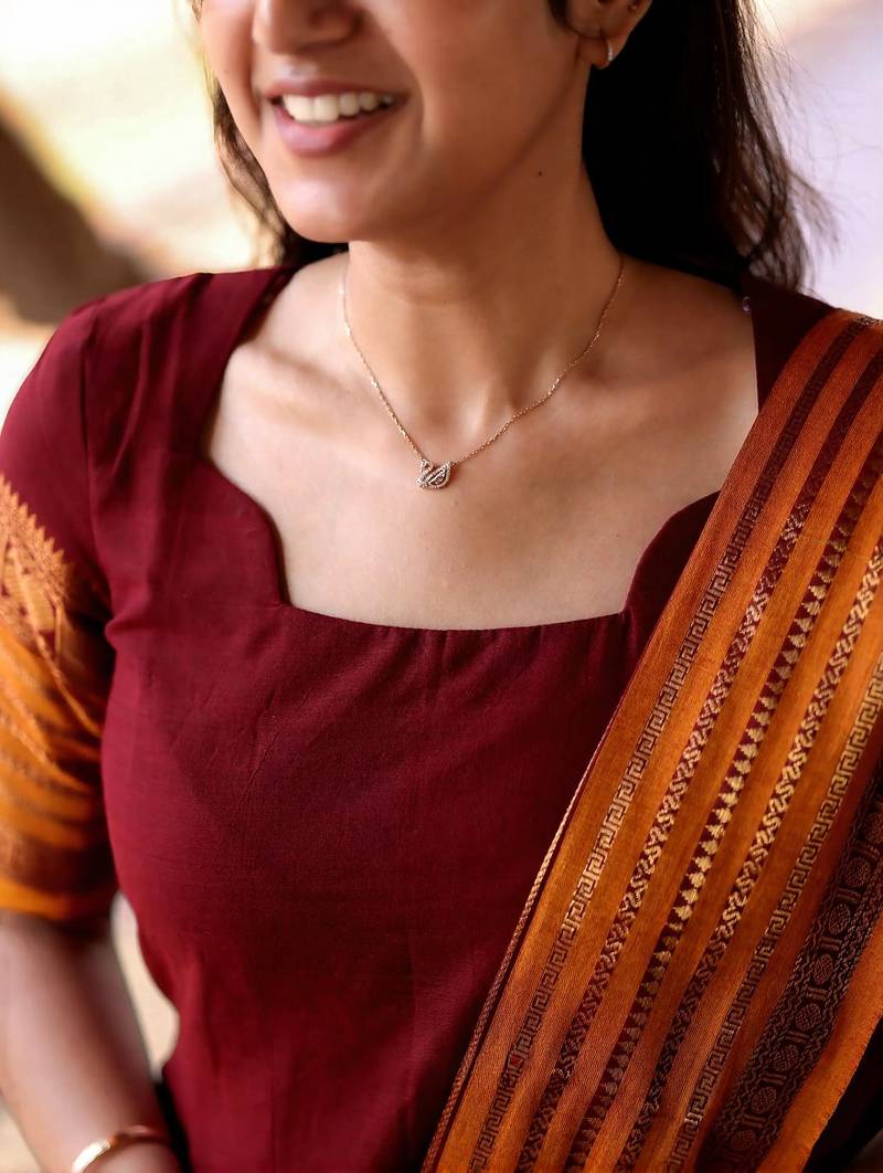 Maroon jacquard weaving kanchi cotton straight kurta dupatta set