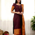 Brown jacquard weaving kanchi cotton straight kurta dupatta set