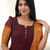 Brown jacquard weaving kanchi cotton straight kurta dupatta set