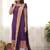 Purple jacquard weaving kanchi cotton straight kurta dupatta set