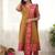 Mustard jacquard weaving kanchi cotton straight kurta dupatta set