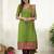 Green jacquard weaving kanchi cotton straight kurta dupatta set