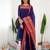 Blue jacquard weaving kanchi cotton straight kurta dupatta set