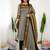 Cream jacquard weaving kanchi cotton straight kurta dupatta set