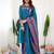 Teal-blue jacquard weaving kanchi cotton straight kurta dupatta set
